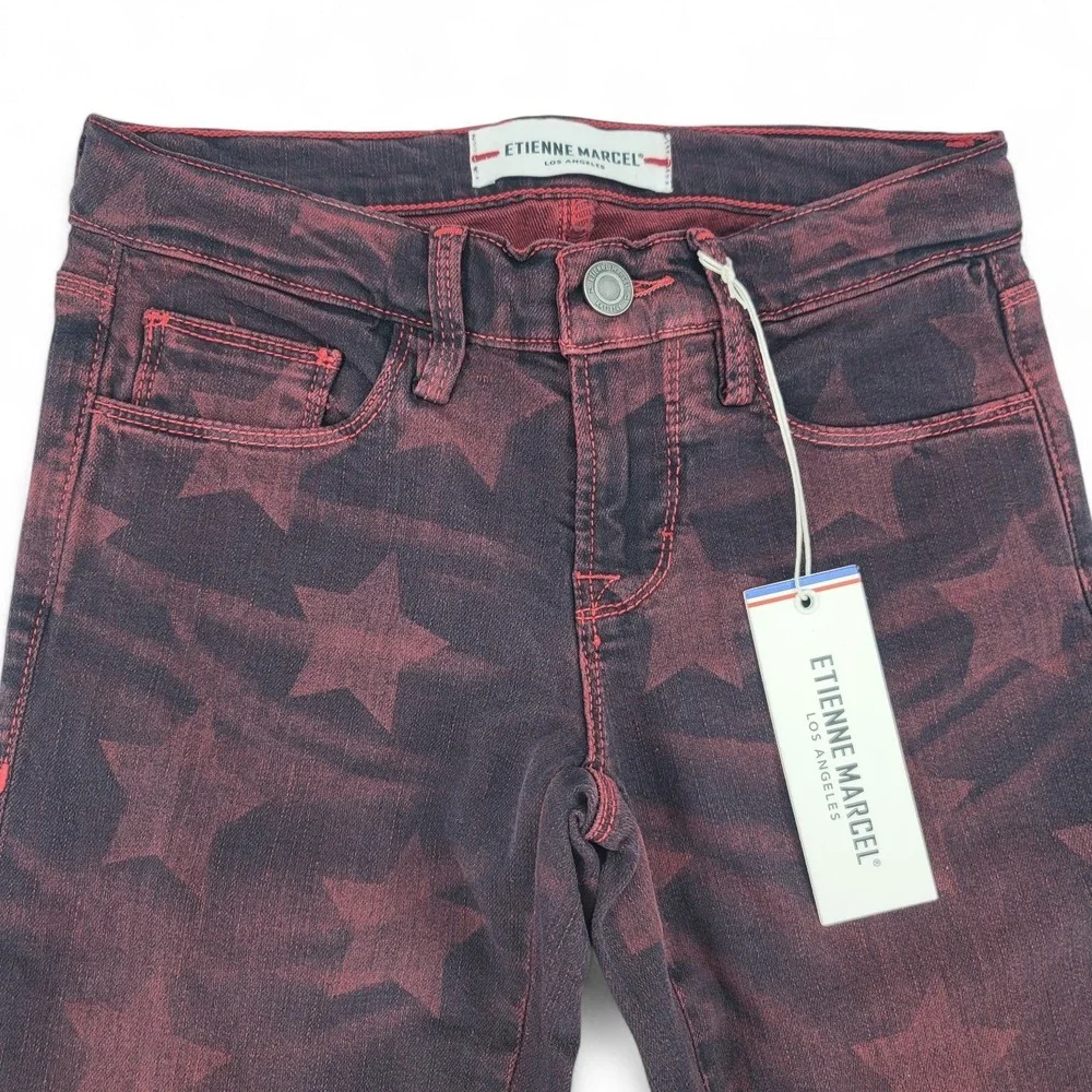 Etienne Marcel Red Star Skinny‎ Jeans Size 24 NWT Stretch Denim Y2K Indie